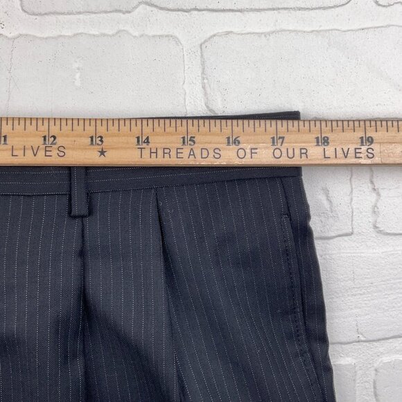 Jos A Bank Suit Men 43L 34Wx30L Black White Gordon Signature Gold Wool Classic - Picture 12 of 16